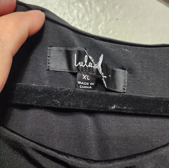 Lulus Significant Allure Black Slinky Knit Ruched Maxi Dress XL Wedding Party - Picture 10 of 10